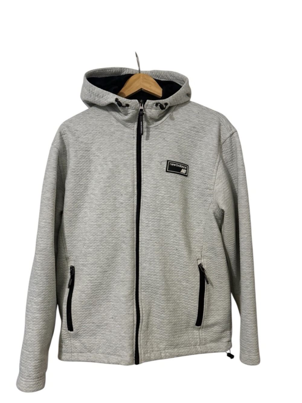 New Balance Men's Light Gray Full-Zip Hooded Jacket